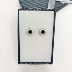 Black and Silver Stud Earrings
