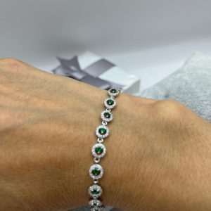 Emerald Green Cluster Bracelet