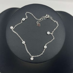 CZ Tube Drops Ankle Chain